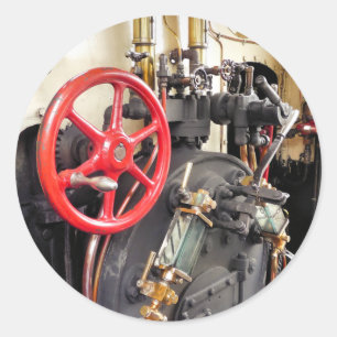 STICKER ROND TRAINS À VAPEUR