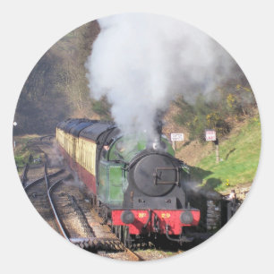 STICKER ROND TRAINS À VAPEUR
