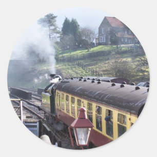 STICKER ROND TRAINS À VAPEUR