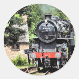 STICKER ROND TRAINS À VAPEUR