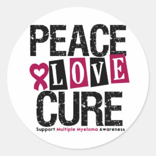 Sticker Rond Traitement d'amour de paix de myélome multiple