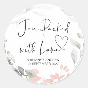 Sticker Rond Traitement De Mariage Jar Favor Jam Emballé D'Amou