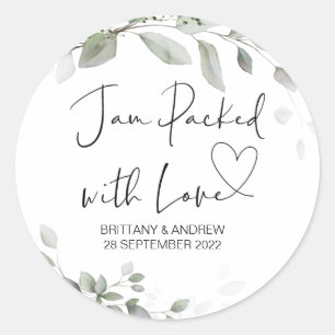 Sticker Rond Traitement De Mariage Jar Favor Jam Emballé D'Amou