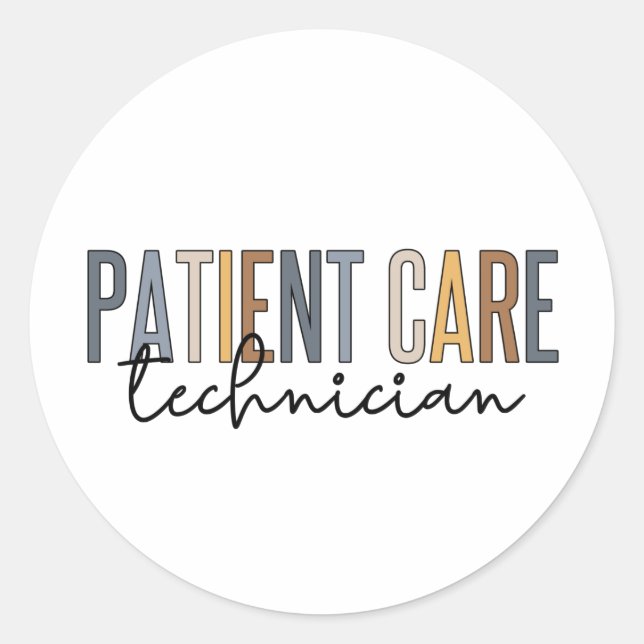 Sticker Rond Traitement des patients Technicien Dons PCT (Devant)