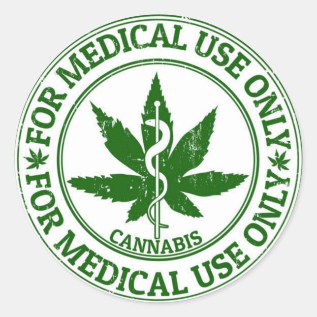 Sticker Rond Traitement par plante médicinal (Devant)