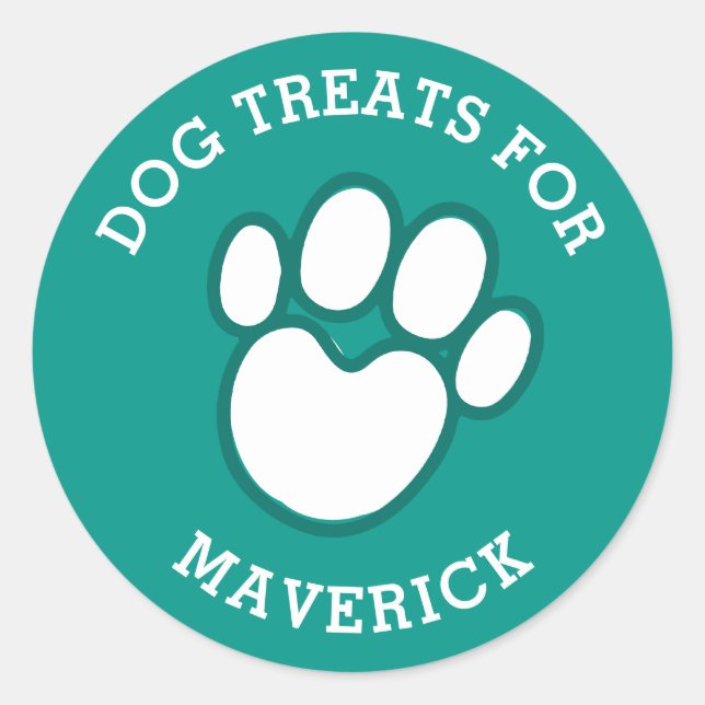 Sticker Rond TRAITEMENT personnalisé de chien de compagnie Étiq (Devant)
