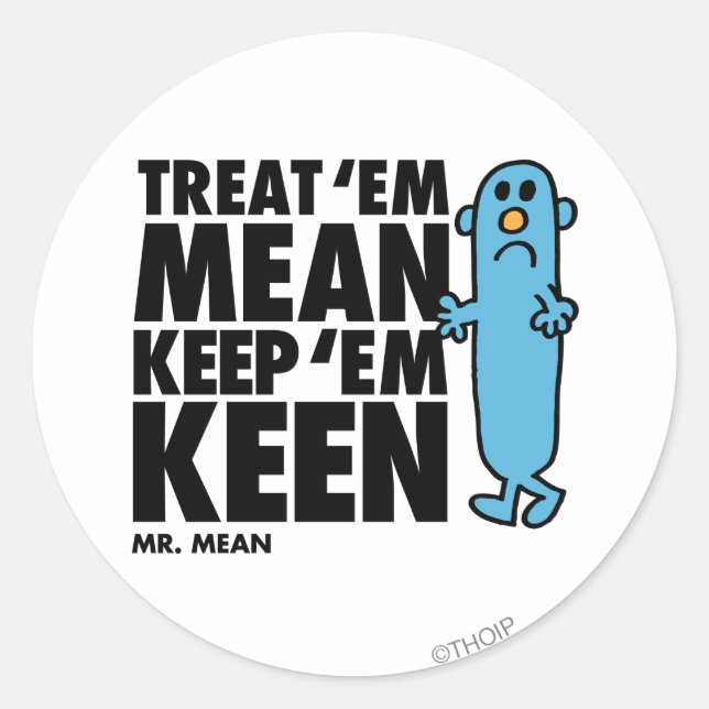 Sticker Rond Traiter 'Em Mean (Devant)