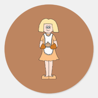 Sticker Rond Traiteur avec Soupe chaude.