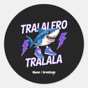 Sticker Rond Tralalero Tralala Bootleg Funny Shark meme Graphis