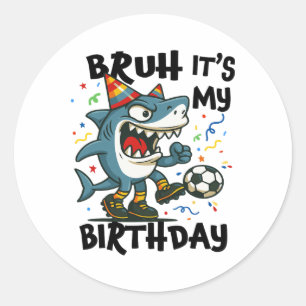 Sticker Rond Tralalero Tralala Joueur de Football Italien Brain