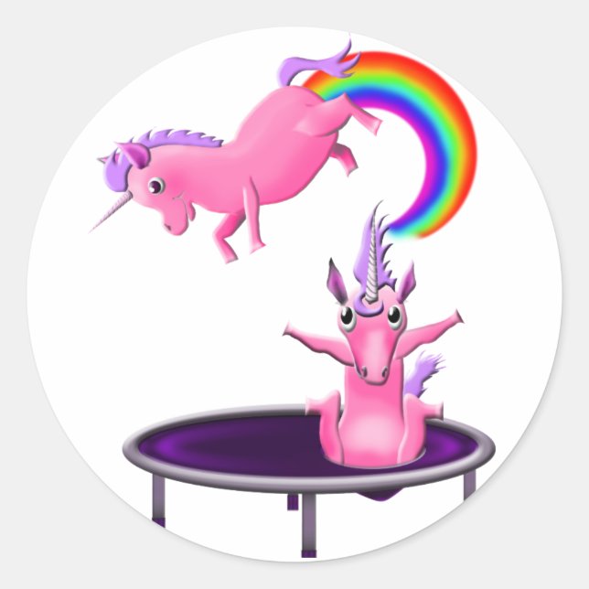 Sticker Rond trampoline licorne (Devant)
