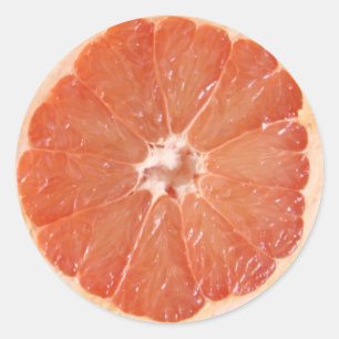 Sticker Rond Tranche de pamplemousse