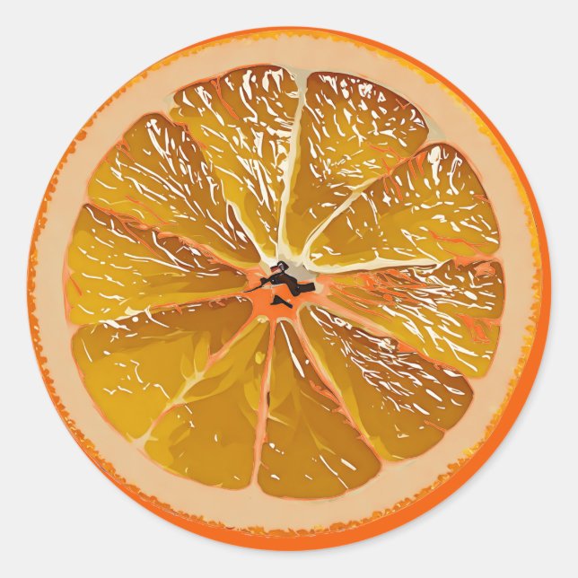 Sticker Rond tranche orange classique (Devant)
