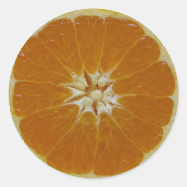 Sticker Rond Tranches de fruits orange (Devant)
