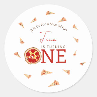 Sticker Rond Tranches de plaisir 1er anniversaire
