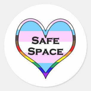 Sticker rond Trans Safe Space classique