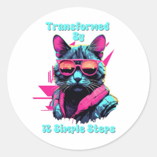 Sticker Rond Transformés par 12 étapes simples, AA, NA, Al-Anon