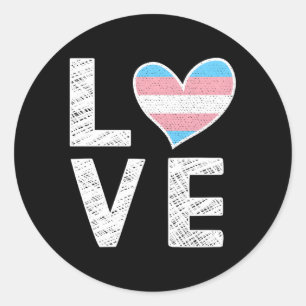 Sticker Rond Transgenre Love Trans Pride Drapeau Transgenre Sup