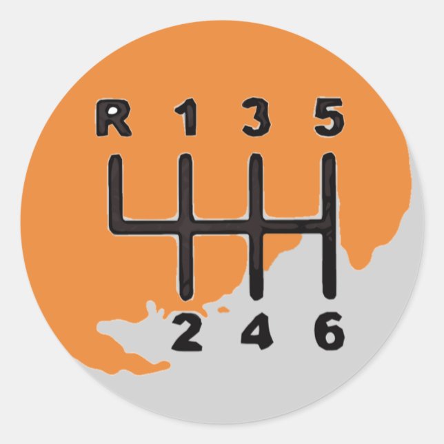 Sticker Rond Transmission MANUELLE - COULEURS (Devant)