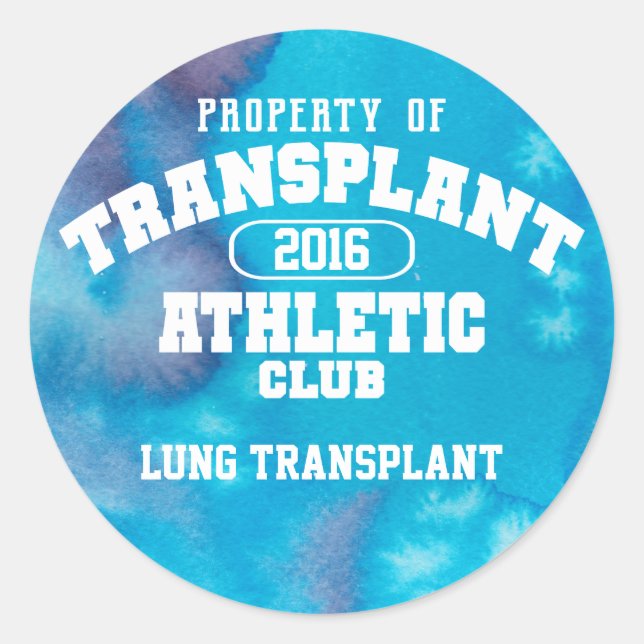 Sticker Rond Transplanter le canal d'aquarelle du club sportif (Devant)