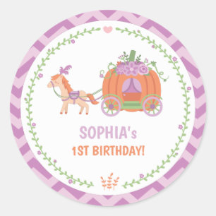 Sticker Rond Transport citrouille Anniversaire Fête Purple Pers