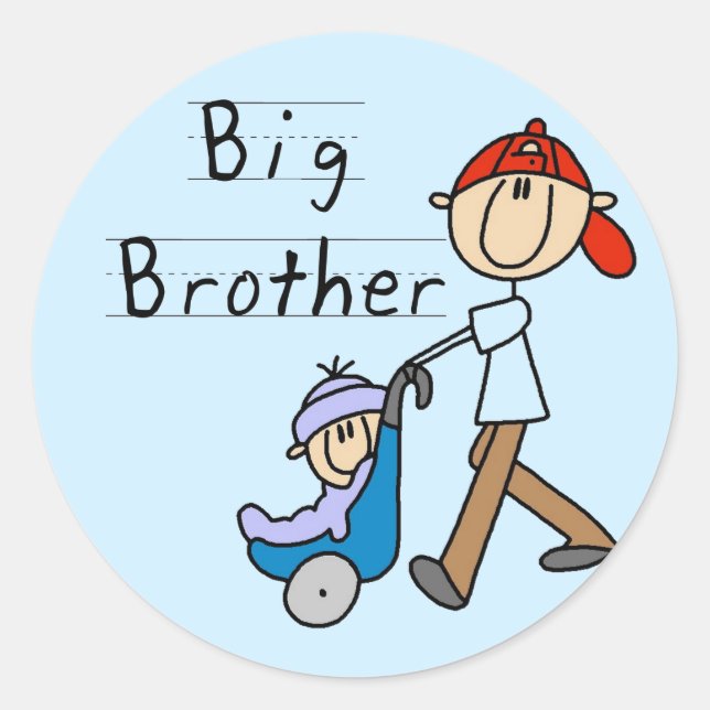 Sticker Rond Transporter des T-shirts et des cadeaux Big Brothe (Devant)