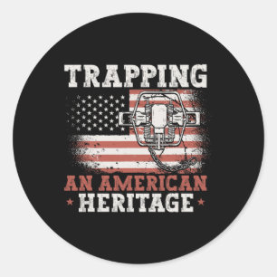 Sticker Rond Trapper Un Piège De Chasse Héritage Américain