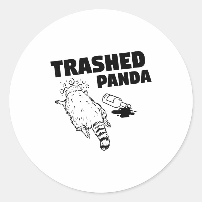 Sticker Rond Trashed Panda  (Devant)