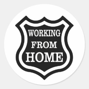 Sticker Rond Travail à domicile