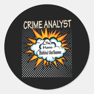 Sticker Rond Travail de héros d'analyste de crime