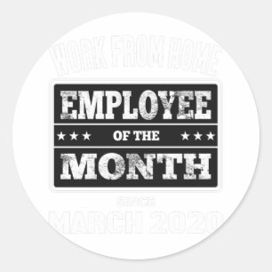 Sticker Rond Travail de l'employé à domicile du mois #65