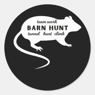 Sticker Rond Travail d'équipe de chasse à la grange