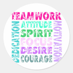 Sticker Rond Travail d'équipe de VolleyChick