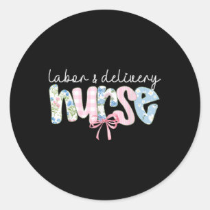 Sticker Rond Travail Et Livraison L&amp ; d Nurse Coquette Bow 