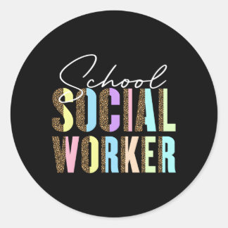 Sticker Rond Travail Social Retour À La Journée De L'École Soci