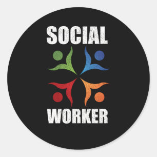 Sticker Rond Travail social Tal Health Self-Care Occupation