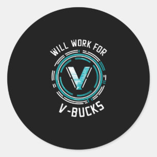 Sticker Rond Travaillera pour V-bucks Joueur Ttle Royale