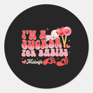 Sticker Rond Travailleur de naissance de la Saint-Valentin Je s