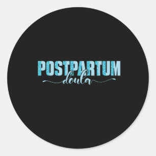 Sticker Rond Travailleur de naissance moyenne Postpum Doula