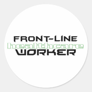 STICKER ROND TRAVAILLEUR DE SANTÉ EN PREMIÈRE LIGNE