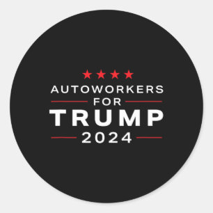 Sticker Rond Travailleurs pour Trump 2024 - Trump Union Design