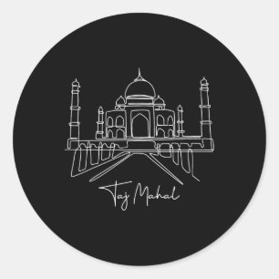 Sticker Rond Travel Asie Inde Taj Mahal Famille indienne Vacanc