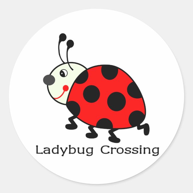 Sticker Rond Traversée de Ladybug (Devant)