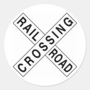 STICKER ROND TRAVERSEMENT DE LA ROUTE FERROVIAIRE