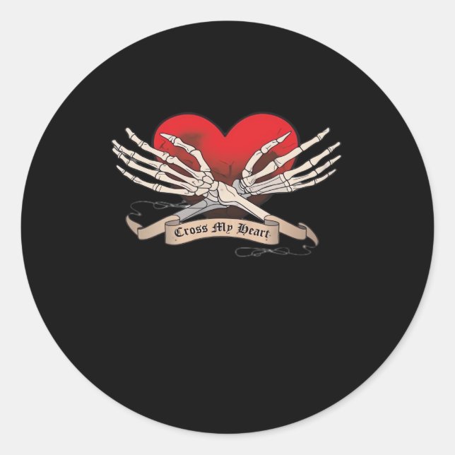 Sticker Rond Traverser Mon Coeur (Espoir De Mourir) - Squelette (Devant)