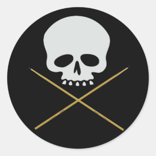 Sticker Rond Traverses du crâne et du tambour
