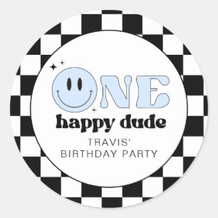Sticker Rond TRAVIS One Happy Dude Smile Face Anniversaire