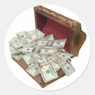 Sticker Rond TreasureChestMoney100309