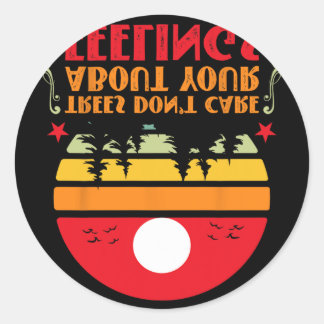Sticker Rond Trees Don't Care About Your Feelings Disc Golf Ske