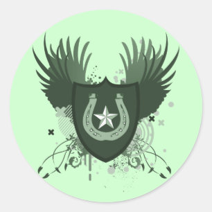Sticker Rond trèfle à quatre feuilles : hi-fi :